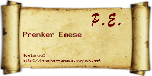 Prenker Emese névjegykártya